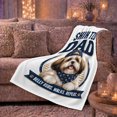 thumbnail image 6 of Shih Tzu Dad'S Daily Life Humorous Portrait Navy, Playful Pet Portrait Pattern, Warm Flannel Blanket for Living Room and Bedroom, Dog Lovers Father's Day Gift, Pet Lover Home Decor, 6 of 9