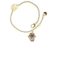thumbnail image 2 of Delight Jewelry Goldtone Star of David with Blue Crystal Spinner Gold-tone Rose Link Chain Bracelet, 6.25"+1.75" Extender, 2 of 4