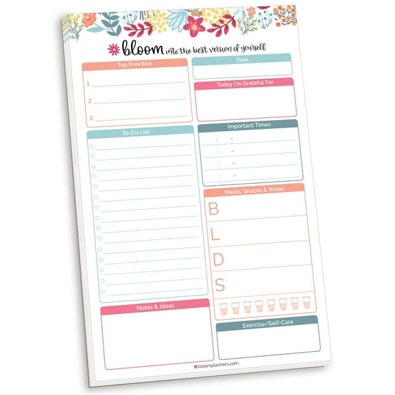 bloom daily planners Planning System To-do Pad, Floral Dots, 6" x 9"