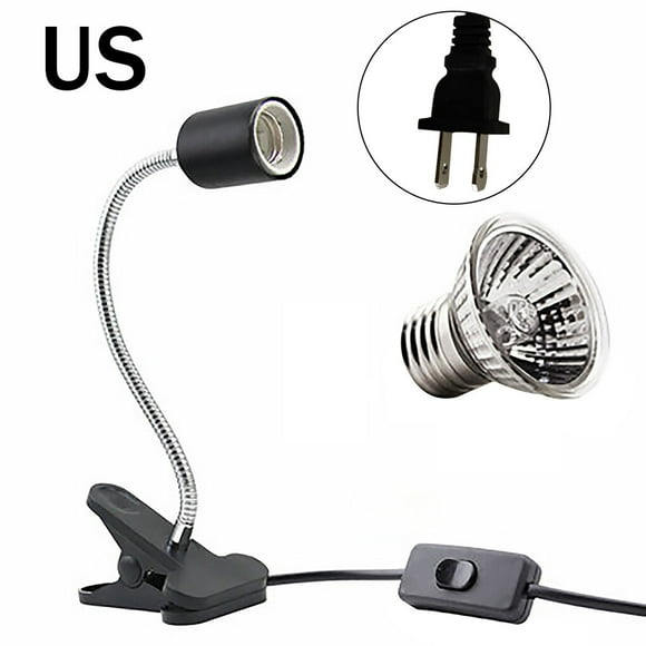 25W Reptile Habitat Light Reptile reptile light adjustable reptile Aquarium UVA UVB Adjustable Lamp Pet Supplies, Black, US Plug