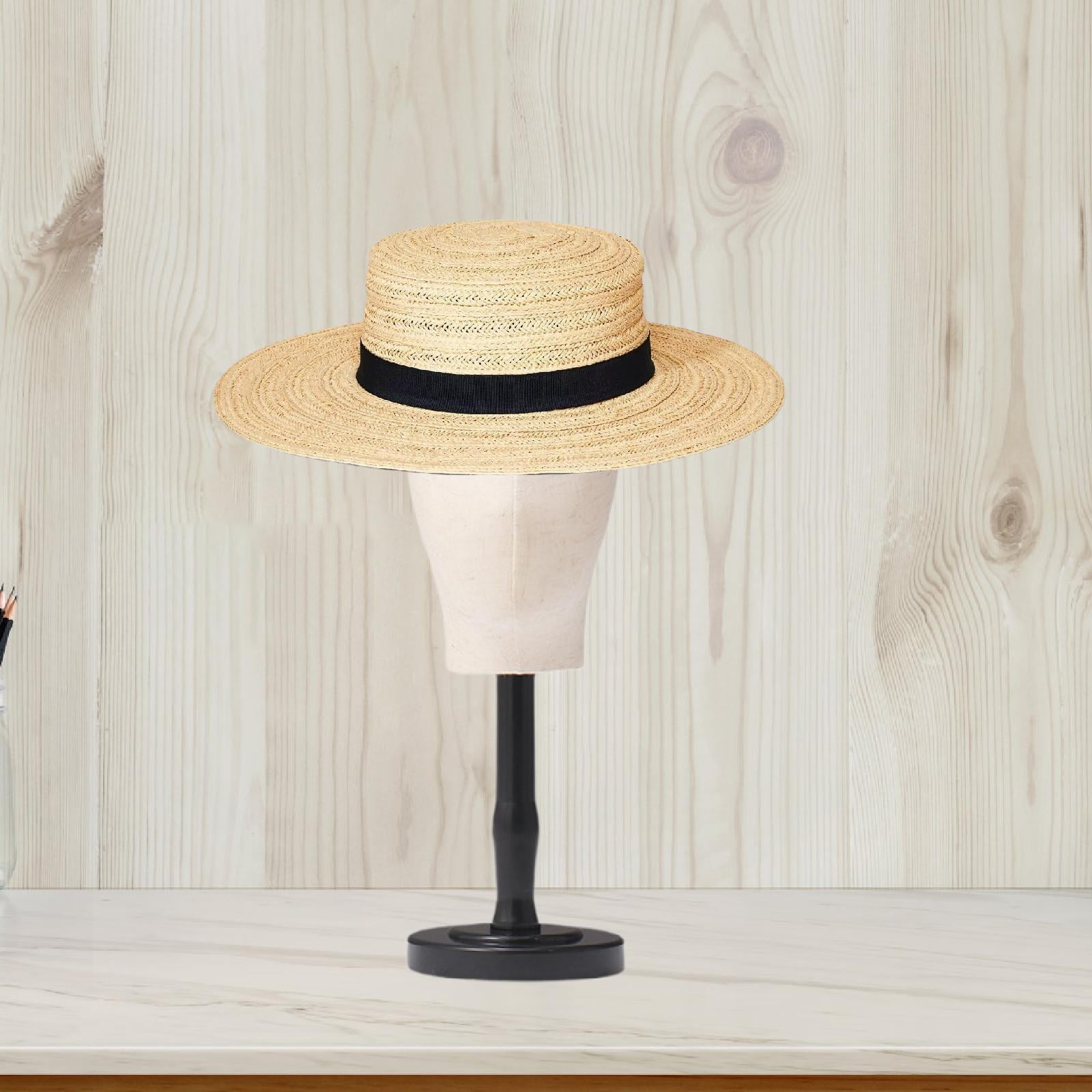 Serenable Mannequin Head Multifunctional Hat Rack Standing Stand for Cap Salon Black Medium