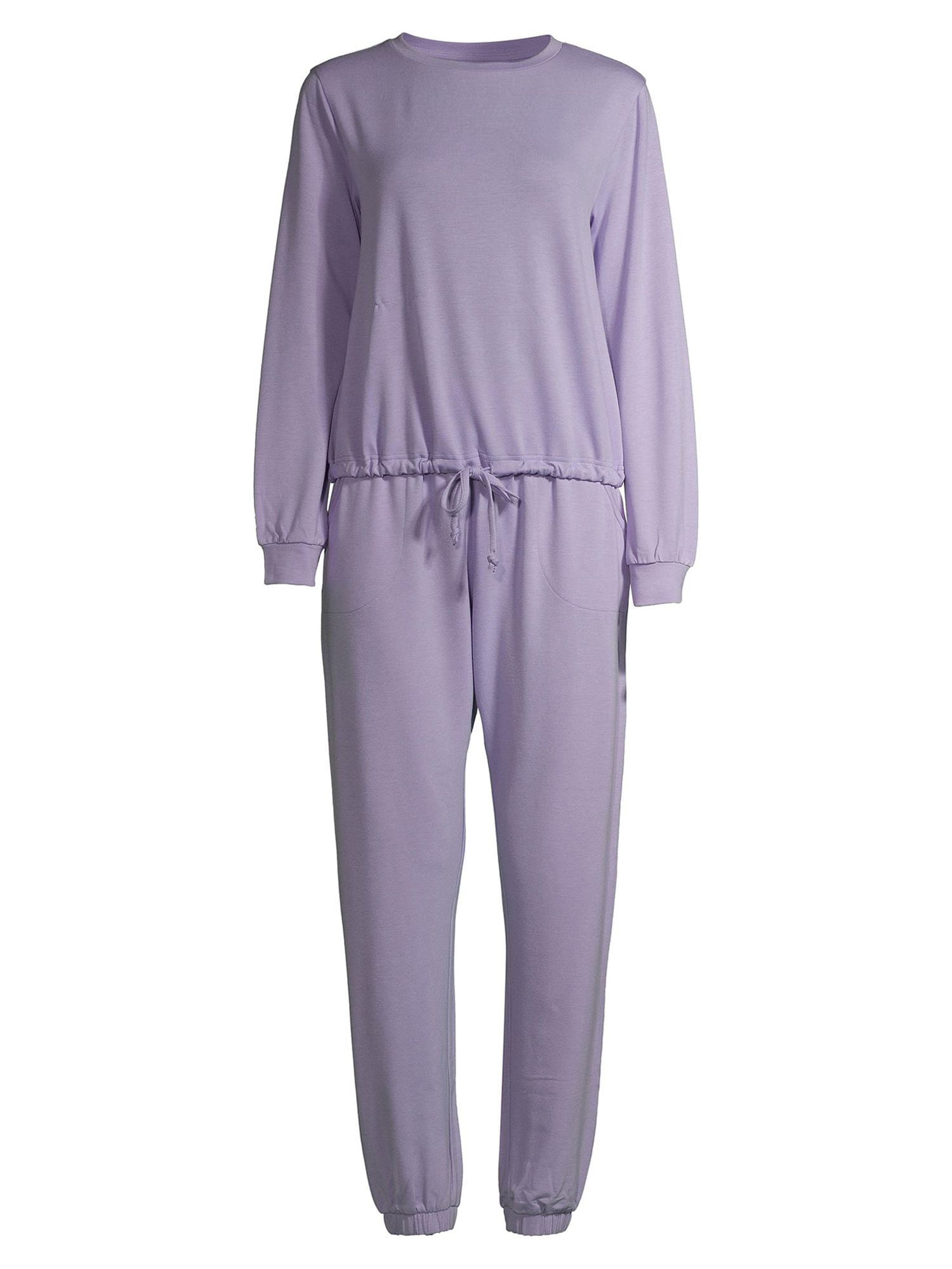 Lissome Women's and Women's Plus L/S French Terry 2-Piece PJ Set
