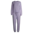 thumbnail image 6 of Lissome Women's and Women's Plus L/S French Terry 2-Piece PJ Set, 6 of 6