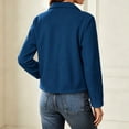 thumbnail image 5 of Mifsaly Womens Cropped Trench Jackets Notched Lapel Double Breasted Wool Coats Fall Winter Fashion Stylish Going Out Dating Shopping Work Office Casual Outfits Navy,M, 5 of 7