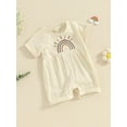 thumbnail image 3 of CIYCuIT 3M 6M 9M 12M Infant Baby Boys Girls Summer Jumpsuit Short Sleeve  Embroidery Rainbow One Piece Romper Newborn Casual T-shirt Bodysuit, 3 of 9