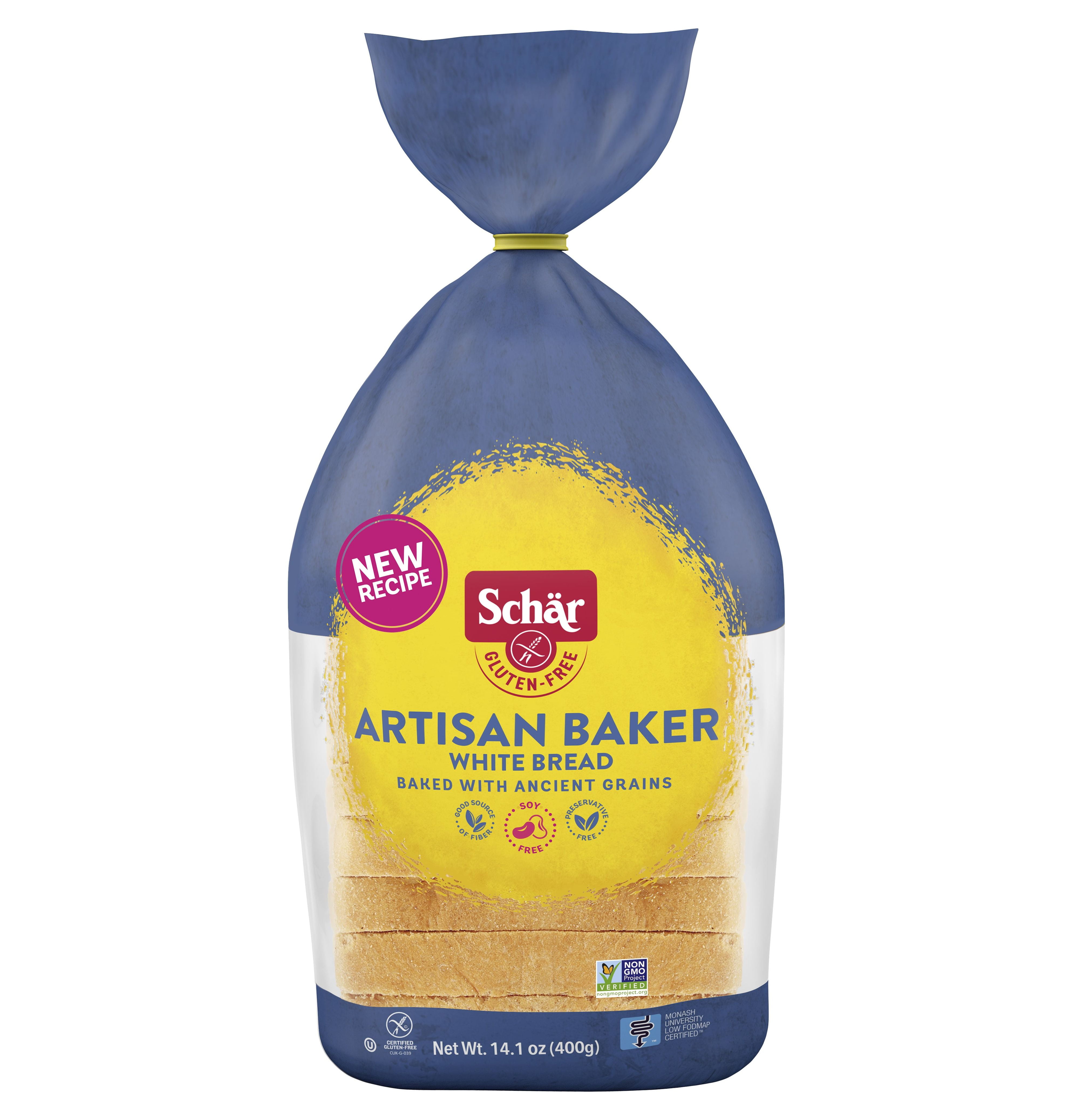 Schar Gluten Free Artisan Baker White Sourdough Bread Loaf, Regular, Shelf-Stable, 14.1 oz