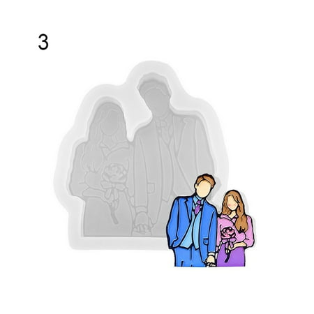 

ManMan Wedding Couple Silicone Handmade Molds Flowers Mould Car Aromatherapy Souvenir