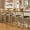 Gold 22" Seat Height, variant on Bar Stools Set of 4, Kitchen Barstools with Footrest and Back, PU Leather Counter Height Bar Stools with Footrest, Bar Charis with Back Support for Kitchen Island, Apartment, Counter Bar