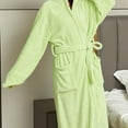 thumbnail image 5 of Luxalzxs Long Hooded Robe for Women Solid Color Full Length Bathrobe Winter Warm Pajamas Shower Nightgown Housecoat with Pockets, 5 of 5