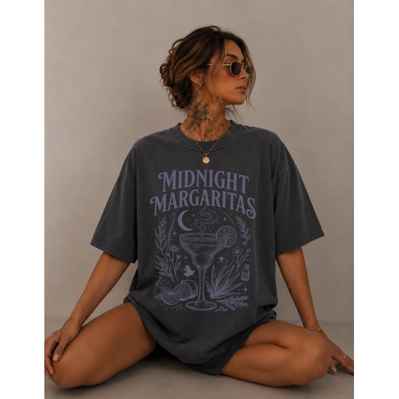 Vintage Midnight Margaritas Shirt, Witchy Cocktail Graphic Tee, Retro Halloween Movie Inspired T-Shirt, Spooky Season Gift