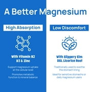 Selerb 4-in-1 Magnesium Complex Capsules – 300mg Magnesium with B6, D3, Zinc, Slippery Elm & DGL – Supports Sleep, Relaxation & Muscle Health – 90 Ct