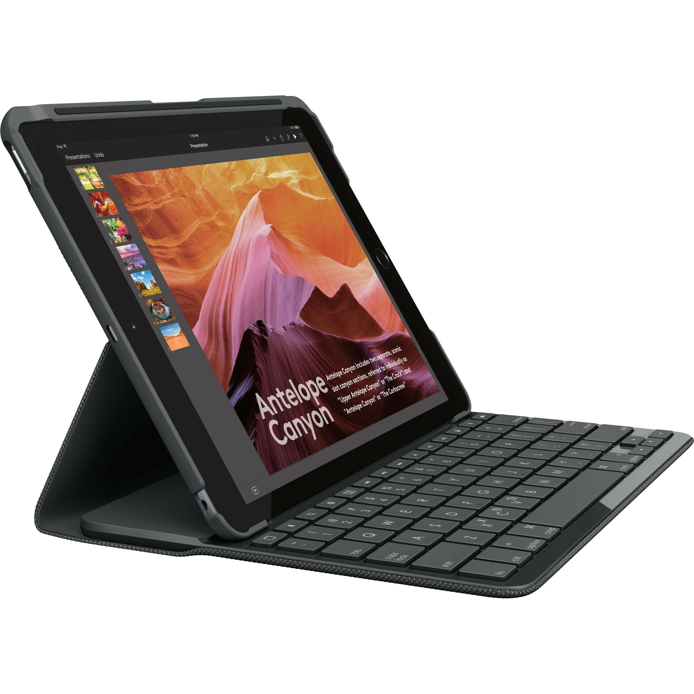Open Box LOGITECH IPAD SLIM FOLIO CASE WIRELESS KEYBOARD BLUETOOTH Y-R0051 - BLACK