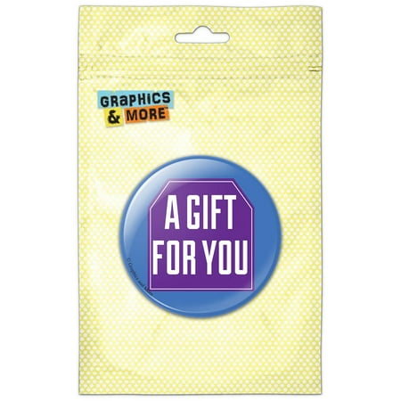 

A Gift For You Tag Design Purple Birthdays Thank You Refrigerator Button Magnet