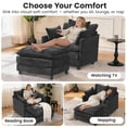 thumbnail image 4 of Accent Chair with Ottoman, Legahome 40"Wide Oversized Chenille Upholstered Lounge Chair, Comfy Reading Armchair with 3 Pillows, Barrel Chair Reading Chair for Living Room Bedroom, Black, 4 of 8