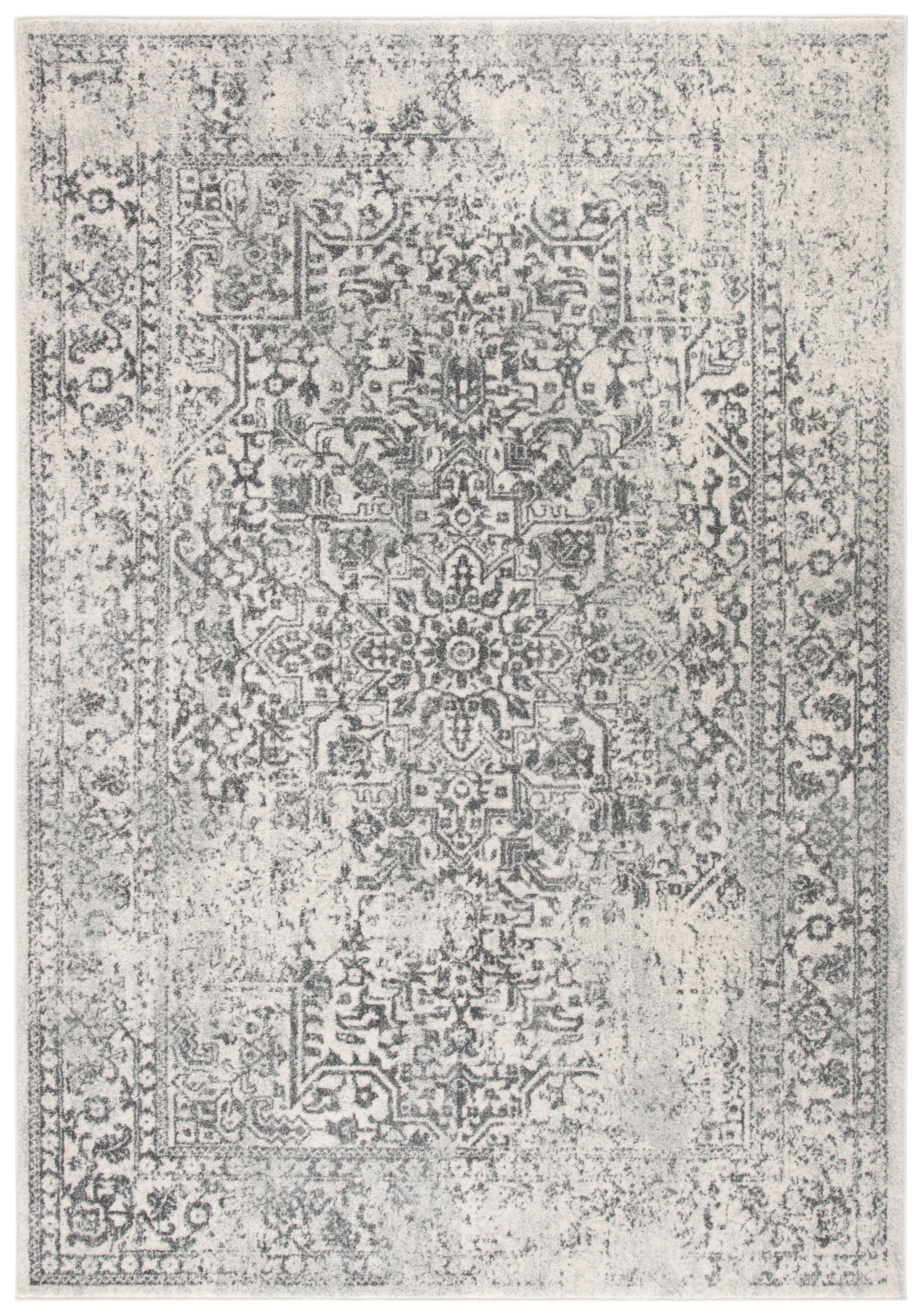 SAFAVIEH Accent Rug 3x5 - Evoke Collection - Traditional Design, Ivory & Grey, Non-Shedding & Easy Cleaning, Ideal for Living Room, Bedroom, Dining Space, Entryway, Bathroom, Bedside