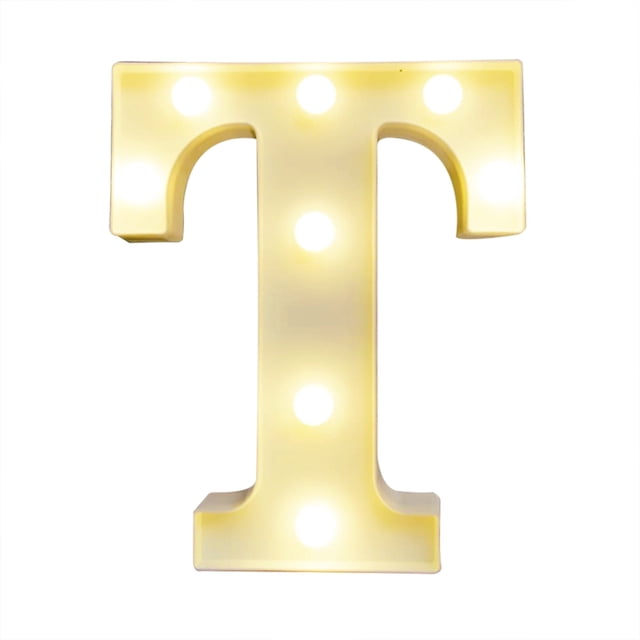 Alfabeto LEDs Luz Letrero de letras de pie con bombillas Lámpara de noche Blanco cálido Efecto de l Abody pequeña luz de noche
