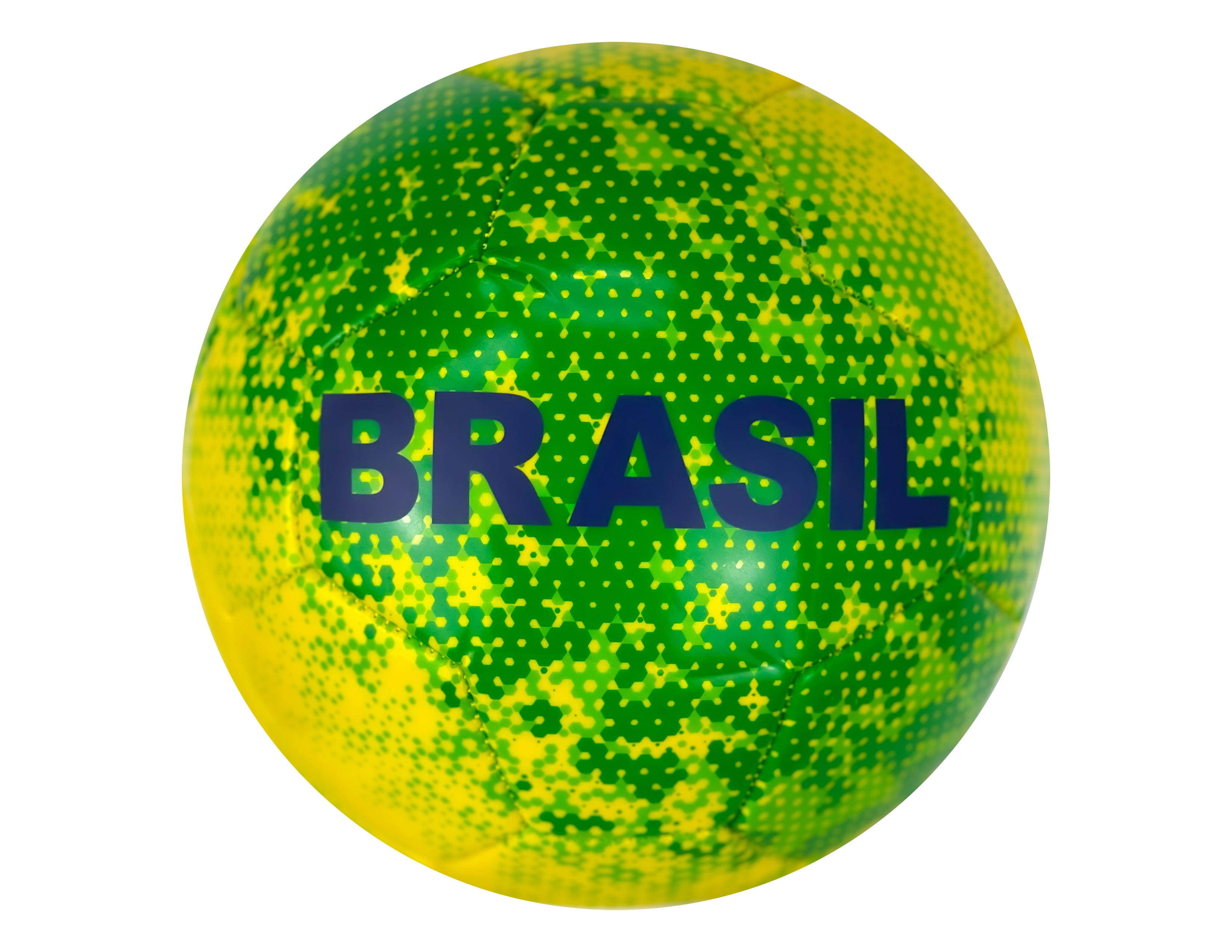 Icon Sports Brazil Fan Soccer Ball, Yellow/Green, Polyurethane, Size 5