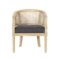 thumbnail image 2 of Classic Accent Chair in Charcoal | French Country Inspired Design | Lightweight Cane & Strong Rubberwood Frame | Upholstered for a Graceful Appeal, 2 of 5