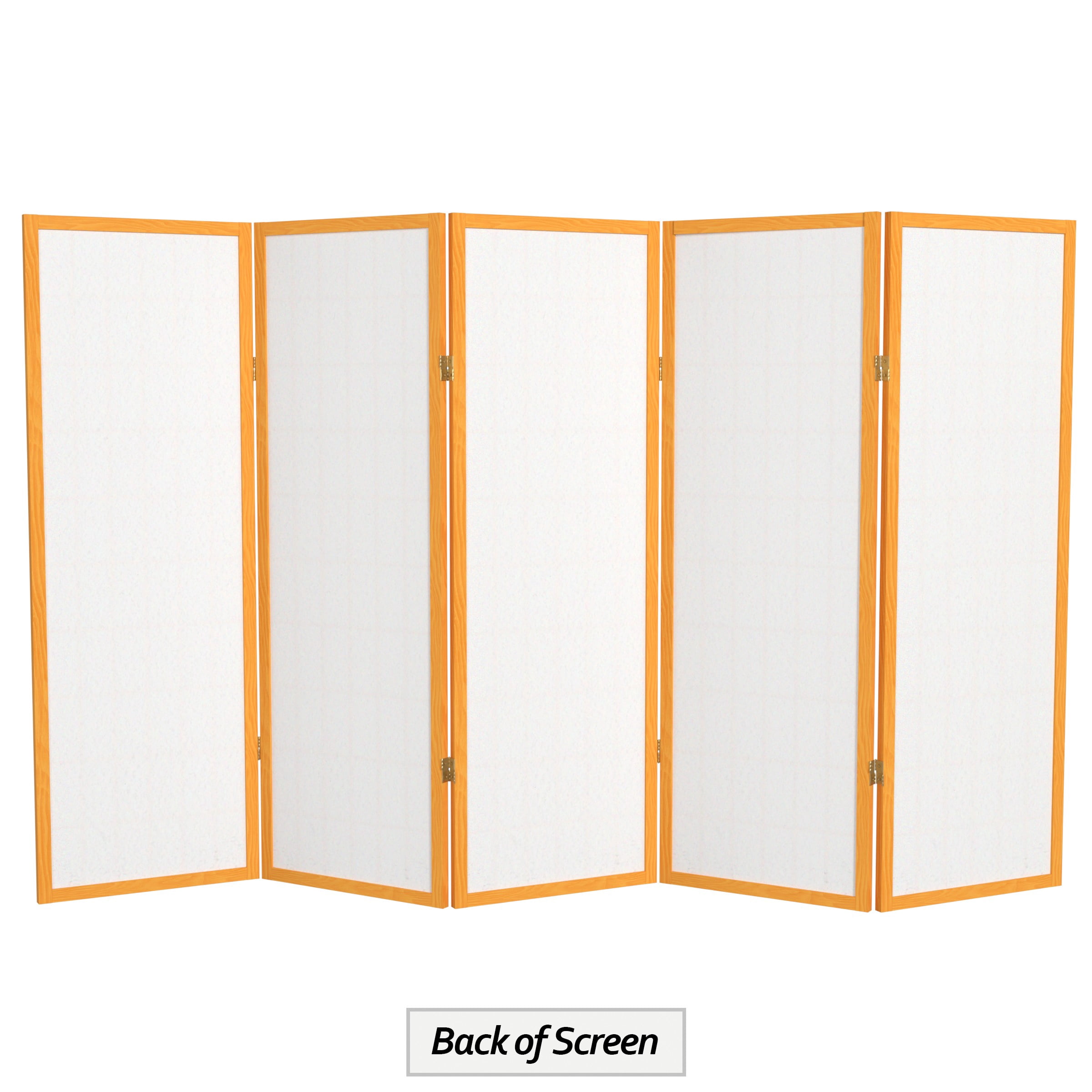 4 ft. Tall Window Pane Shoji Screen - Honey - 5 Panels