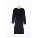 thumbnail image 1 of ABPHQTO Vestido de suéter de punto de cuello redondo cálido de color sólido de manga larga informal de invierno para mujer negro para mujer, 1 of 5