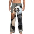 thumbnail image 1 of Balery Cartoon Pandas Basketball Pantalones de pijama para hombre, pijama ultraligero, pantalón de descanso-Medium, 1 of 6