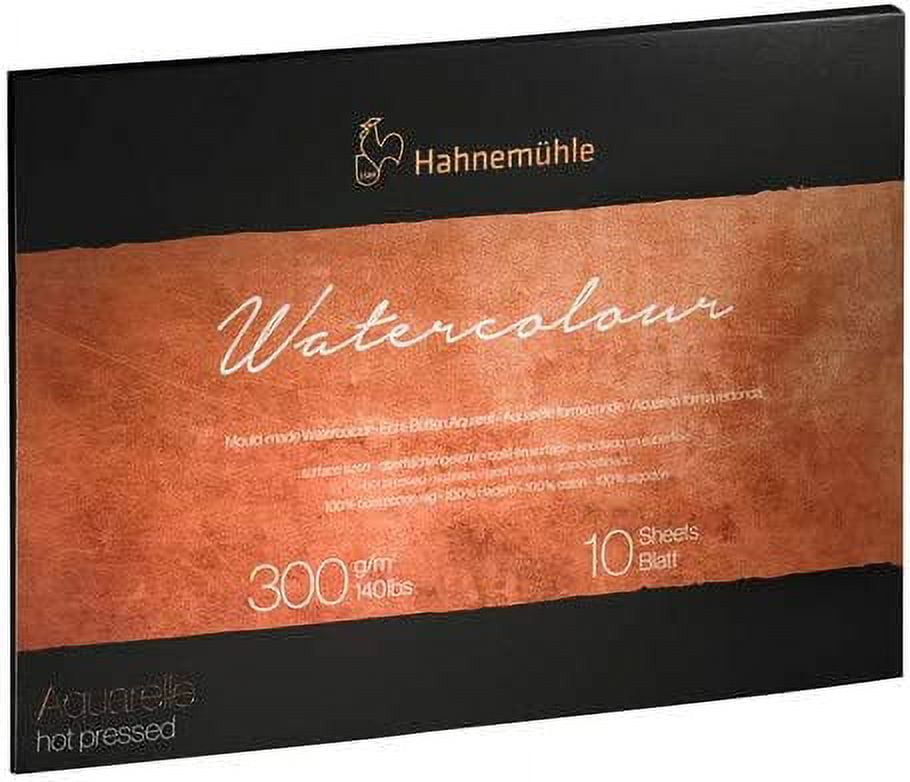 Hahnemühle The Collection Watercolor Block - Hot Press, 9.4" x 12.6", 140 lb, 10 Sheets