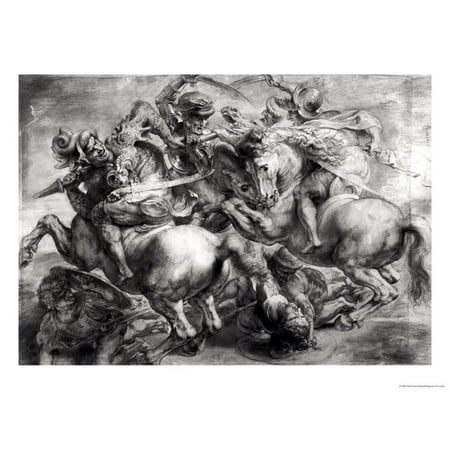The Battle of Anghiari after Leonardo Da Vinci (1452-1519) Print Wall Art By Peter Paul (Leonardo Da Vinci Best Artwork)