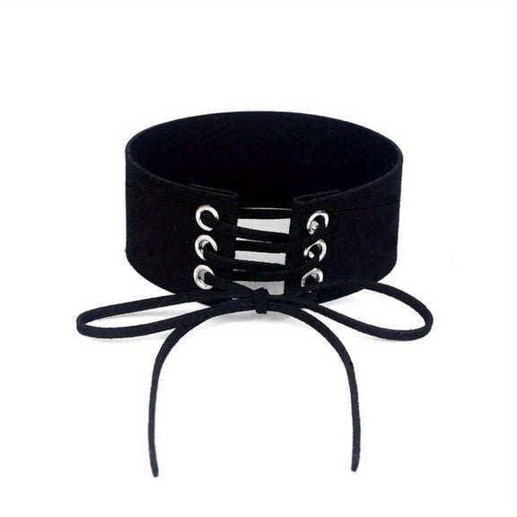 Sexy Harajuku Lace Up Anime Jewelry Velvet Leather Vintage Punk Gothic Choker Necklace For Women Jewelry Gift