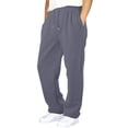 thumbnail image 3 of Hearthz Sweatpants for Men Baggy Wide Leg Lounge Jogger Pants Men Open Bottom Cotton Sweatpants for Men with Pockets Gray XL, 3 of 8