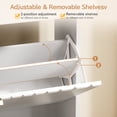 thumbnail image 5 of Brafabhome Shoe Storage Cabinet with 2 Flip Drawers, Modern Freestanding Narrow Sun Pattern Shoe Cabinet with Small Drawer for Entryway, Hallway | White, 5 of 9