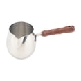 thumbnail image 2 of Jarra para espumar leche de acero inoxidable, máquina para hacer Chocolate caliente con mango de madera y boquilla para cafetería casera, calentador 600ml, 2 of 8