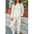 thumbnail image 1 of Ensemble Lounge pour Femmes avec Pull et Pantalon à Cordon en Léopard Blanc, 1 of 5