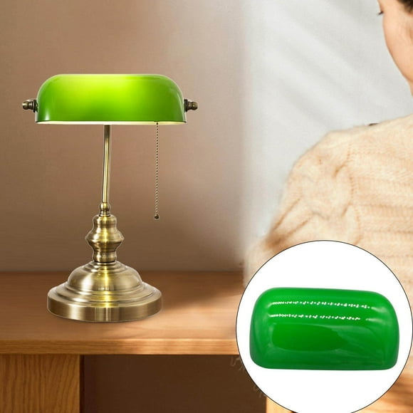 serony Green Glass Bankers Lamp Shade Replacement Cover Lampshade for Antique Lamp