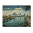 thumbnail image 3 of Designart "Miami Sunshines State Cityscape Radiance III" Florida Print on Natural Pine Wood, 3 of 5