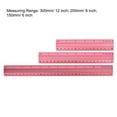 thumbnail image 3 of Uxcell Aluminium Rulers Set, 12 inch, 8 inch, 6 inch Professional Measuring Ruler for Blueprint Draft, Red 3pcs, 3 of 6