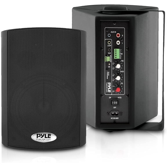 Pyle 5.25'' Pro-Active Wall-Mountable Bluetooth Speakers, 600 Watts Max, 300 Watts RMS (Black)