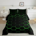 YST Green Black Comforter Geometry Bedding Comforter Sets
