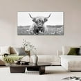 thumbnail image 7 of Asdg76s-Highland Cow Extra Large Wall Art for Living Room Black and White Canvas Western Scottish Cow Framed Prints Oversize Cattle Pictures Painting Artwork Office Decor 60"x30", 7 of 7