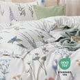 thumbnail image 4 of Funda de edredón, tamaño queen, reversible, bonita flor blanca, 4 of 7