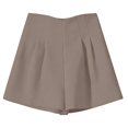 thumbnail image 2 of Casual Linen Shorts for Women JIANLAI Elastic Waist Wide Leg Casual Cotton Shorts Sets (XS-4XL) Brown, 2 of 4