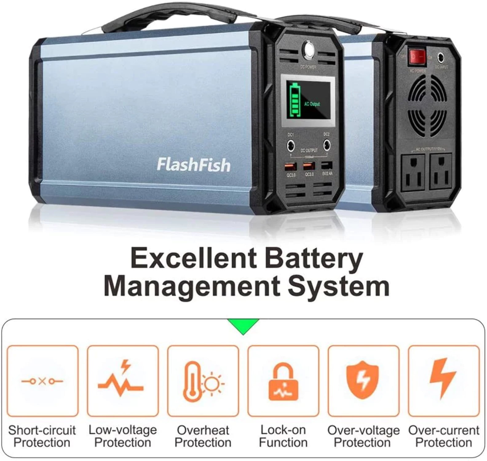 Generador solar de 300 W, FlashFish 60000 mAh, estación de energía