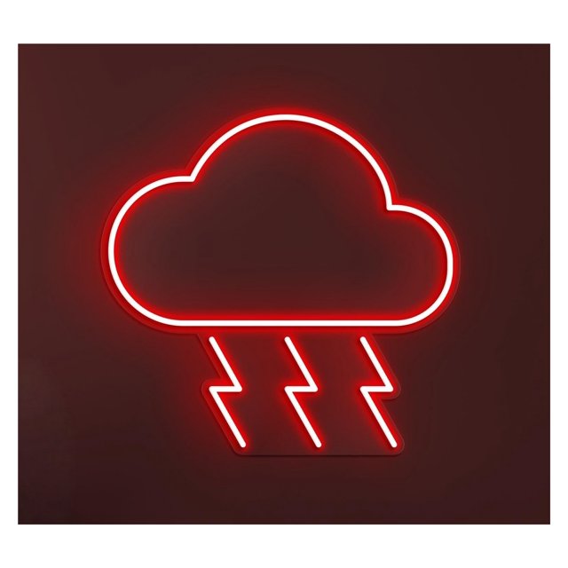 Letrero De Neón LED Con Forma Nube Relámpagos, Tormenta Eléctrica, Arte Pared, Clima Tormentoso, Decoración Habitación Para Niños 40cm