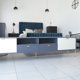thumbnail image 3 of Mesa Elegante Ilios Innova para TV Sala de Estar Color Azul con Blanco, 3 of 4