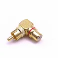 thumbnail image 3 of 1pair All copper New 2 Pcs Copper L-shaped RCA Right Angle Elbow 90 Degree Male Conversion Head 1 Male 1 Female Wall Signal Cable Treasure, 3 of 5