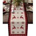 thumbnail image 1 of Camino de mesa navideño, camino de mesa rústico con diseño de alce y copos de nieve para fiestas de cumpleaños, cocinas, mesas de comedor, decoración del hogar, 1 of 7