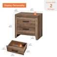 thumbnail image 5 of WAMPAT Set of 2 Farmhouse Nightstand with 4 Drawers for Bedroom, Wooden Side Table for Living Room, Closet, Office, Rustic Brown, 5 of 7