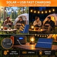 thumbnail image 5 of LEACUBER 100FT Solar String Lights Outdoor Waterproof, 8 Light Modes, Remote Dimmable & Timer, LED Shatterproof ST38 Bulbs, USB & Solar Powered for Backyard, Garden, Camping & Christmas Decor, 5 of 14