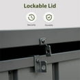 thumbnail image 4 of Outdoor Deck Box Waterproof, 160 Gal XXL Storage Box Patio Bench on Wheels, Indoor Resin Storage Bin for Cushions Toys Garden Tools, Lockable Lid Max Load Capacity 660LBS, 4 of 9