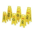 thumbnail image 3 of Rubbermaid Commercial Floor Safety Sign, HDPE, Caution Wet Floor, 25 in H, 11 in W, Not Retroflective, Yellow, 3 of 3