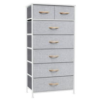 Crestlive Products Light Gray 7 Drawers Vertical Dresser Storage Tower Chest